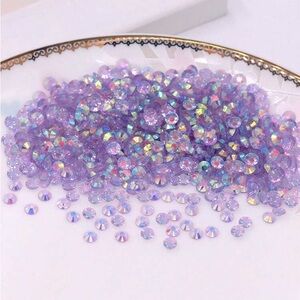 500 Pack 3mm Holographic Crystal Rhinestones Purple Lavender Nail Art Jewelry